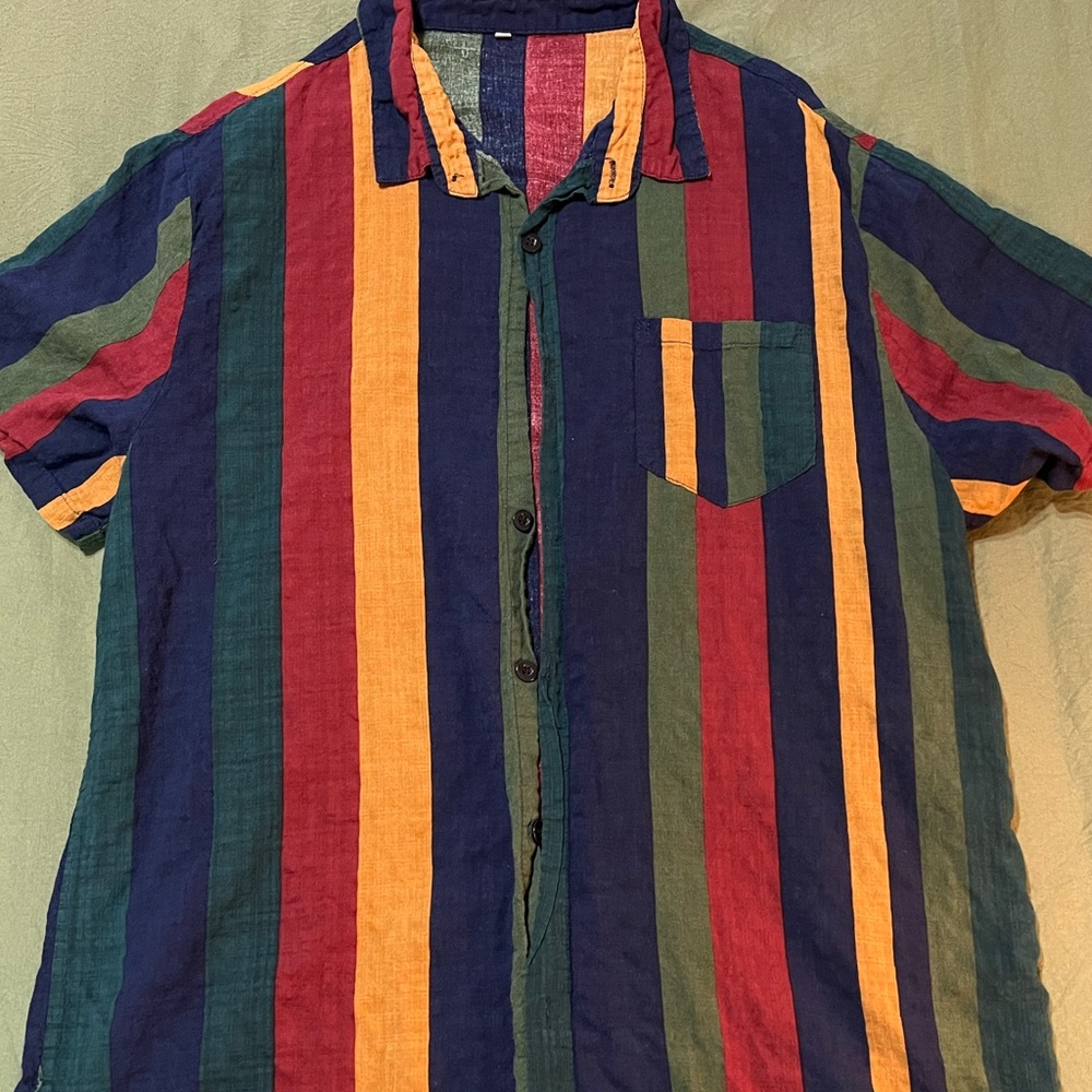 Retro linen button down shirt